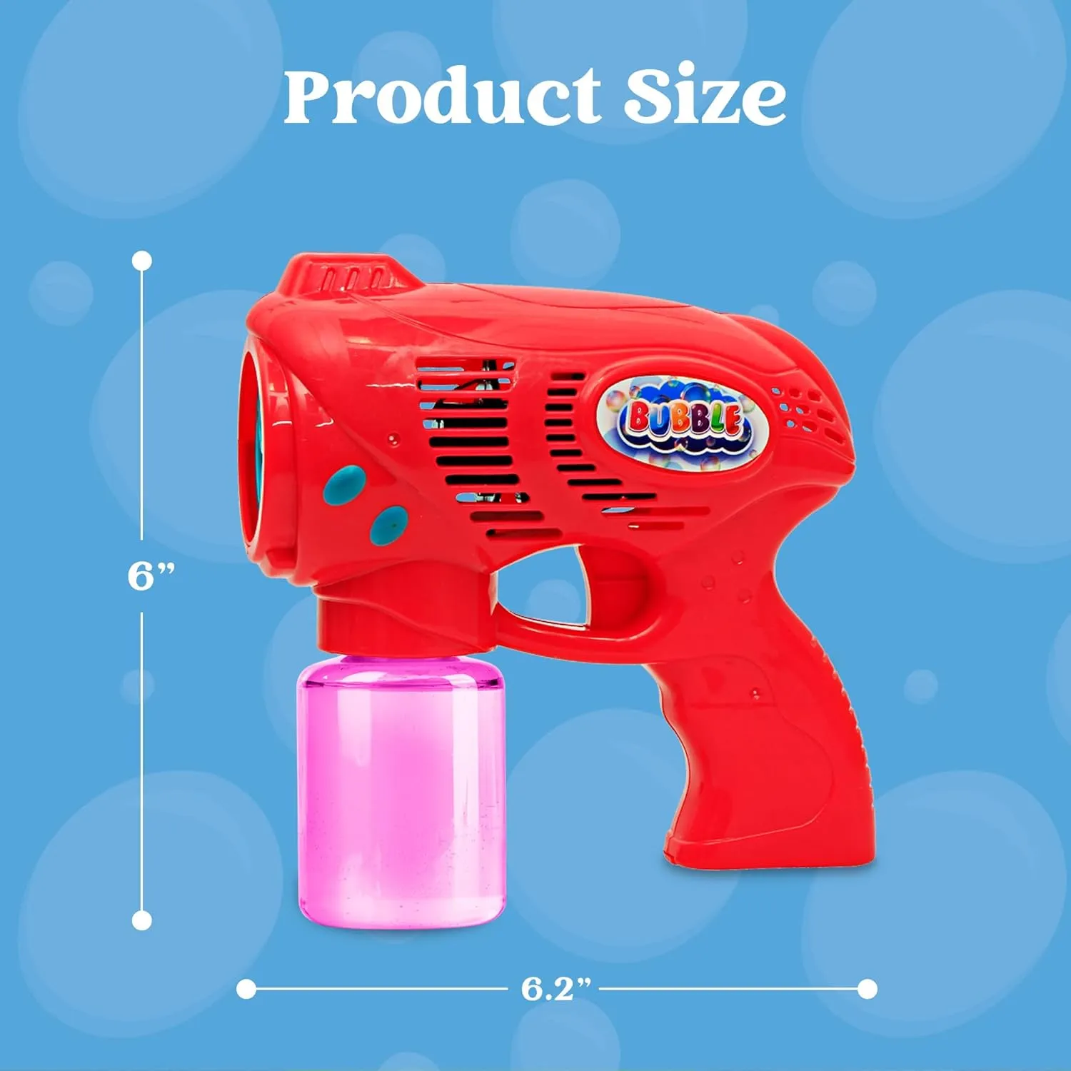 JOYIN 2 Bubble Guns with 2 Refill Solution (10 oz Total), Bubbles Maker, Blower, Machine Gun Blaster for Kids, Toddlers, Outdoors Activity, Party, Birthday Gift, Easter Toys (Blue Red)