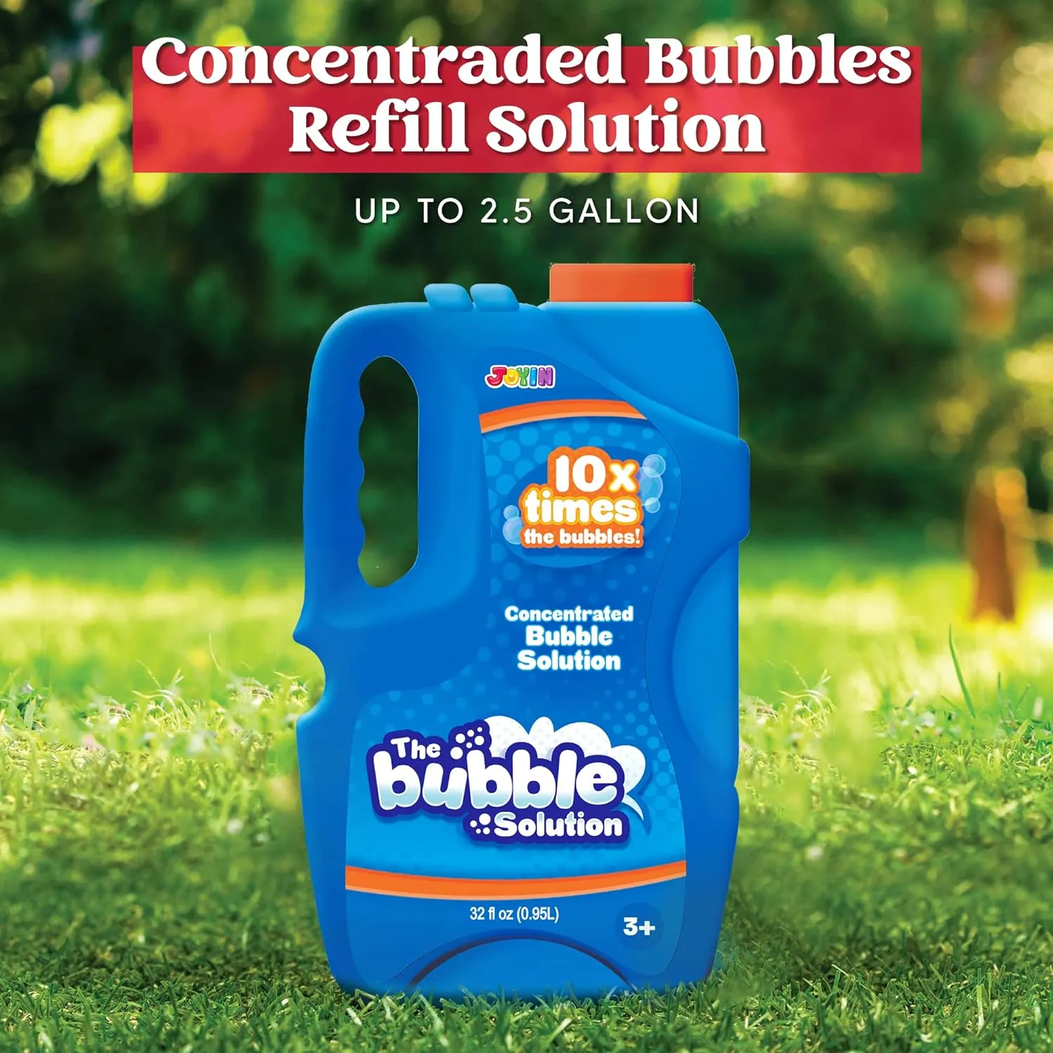 JOYIN 32 OZ Concentrated Bubble Solution (Close to 1L/ up to 2.5 Gallon Refills), Concentrated Solution Refills for Bubble Machine, Wands, Blower, Easter
