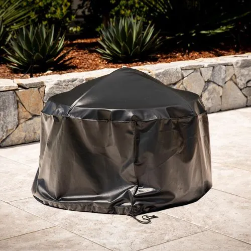 Jumbuck 76cm x 40cm Round Fire Pit Cover/Suitable For most Round Fire Pits upto 76cm