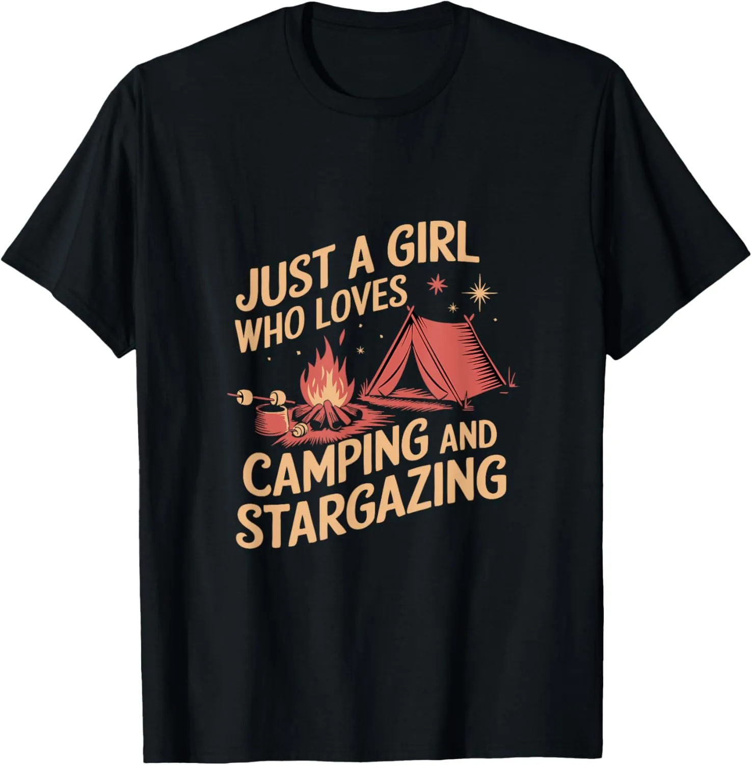 Just a Girl Who Loves Camping and Stargazing Fun T-Shirt