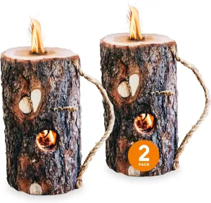 KABIN Timber Torch - Portable Instant Mini Firewood Campfire Logs - Kiln Dried Firewood Self-Maintained Long Burning Sustainable Fire Wood for Fire Pit Indoor Fireplace - Solo Starter Ready to Use