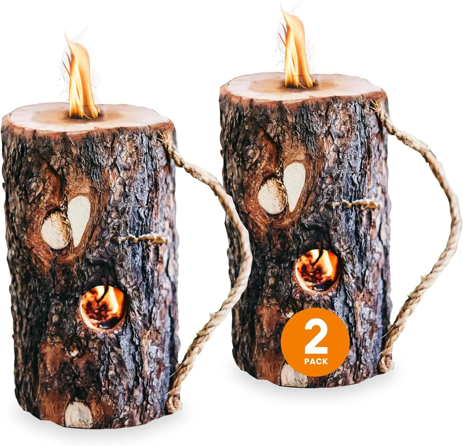 KABIN Timber Torch - Portable Instant Mini Firewood Campfire Logs - Kiln Dried Firewood Self-Maintained Long Burning Sustainable Fire Wood for Fire Pit Indoor Fireplace - Solo Starter Ready to Use