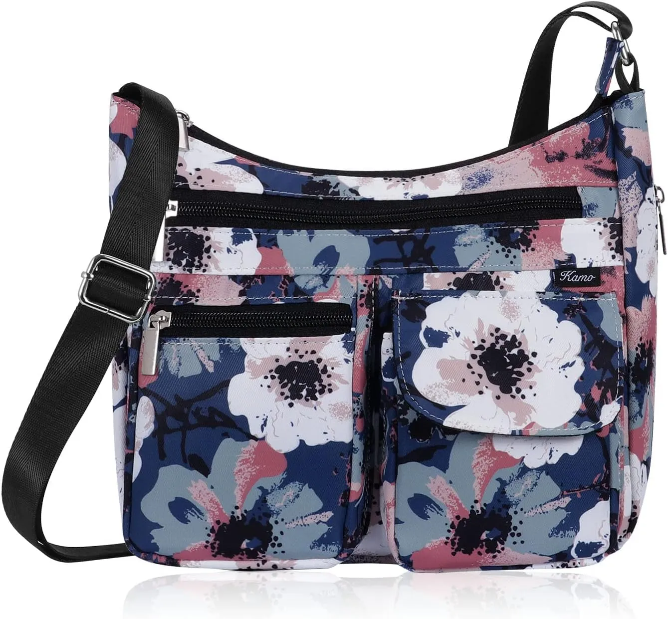 Kamo Crossbody for Women - Multi-pocket Shoulder Lightweight Messenger Casual Printed Purse Handbag Travel Bag