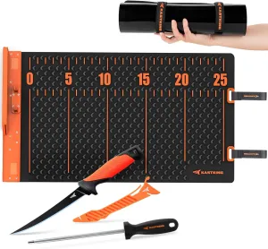 KastKing EZ Fillet Fish Fillet Mat, Anti-slip Texture With 25" Integrated Ruler, Extended Dimensions, Easy to Clean Material, Portable Storage, Fish Cutting Board