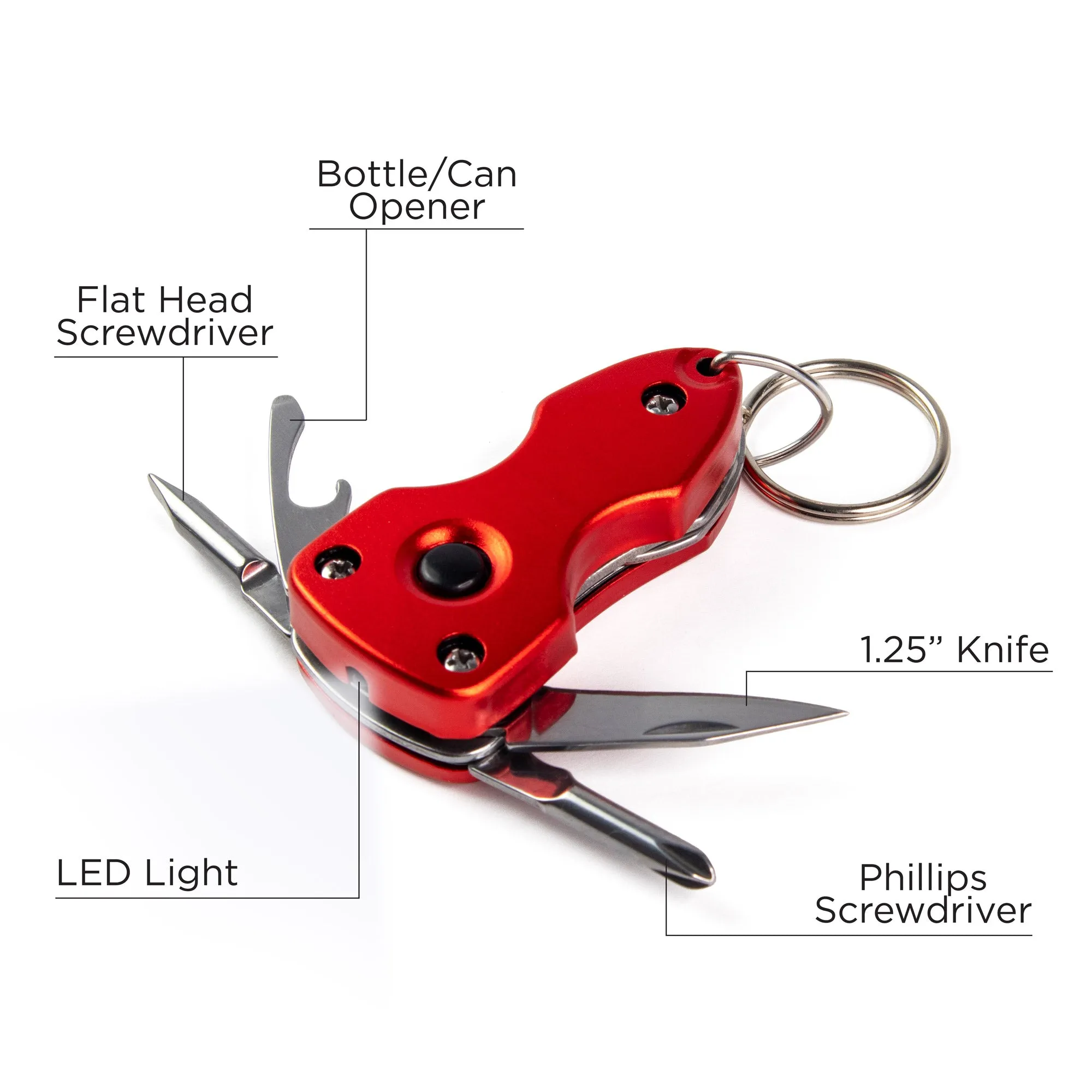 Keychain Multi-Tools With LED - Strong and Courageous: Josh. 1:9