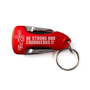 Keychain Multi-Tools With LED - Strong and Courageous: Josh. 1:9
