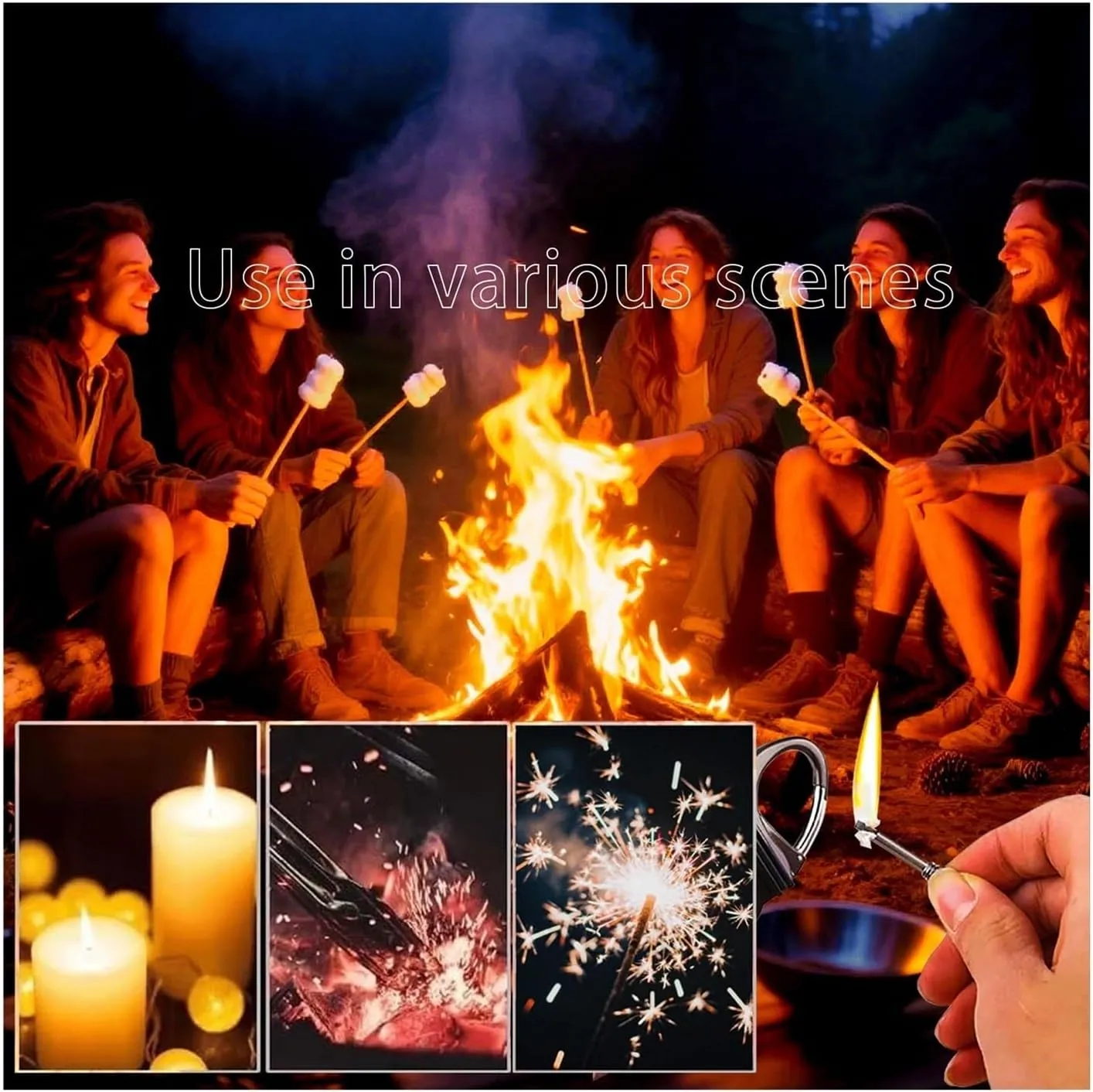 Keychain Multifunctional Soft Flame Old Style Match Kerosene Lighter Outdoor Camping Hiking Candle Travel(Gold)