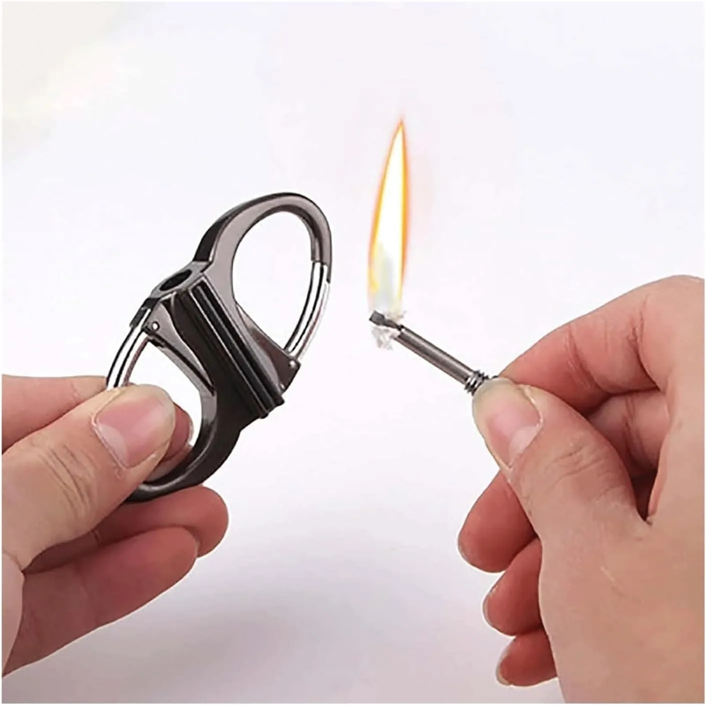 Keychain Multifunctional Soft Flame Old Style Match Kerosene Lighter Outdoor Camping Hiking Candle Travel(Gold)