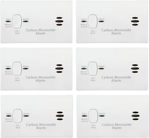 Kidde Carbon Monoxide Detector, Battery Powered CO Alarm with LEDs, Test-Reset Button, Low Battery Indicator, Portable, 6 Pack
