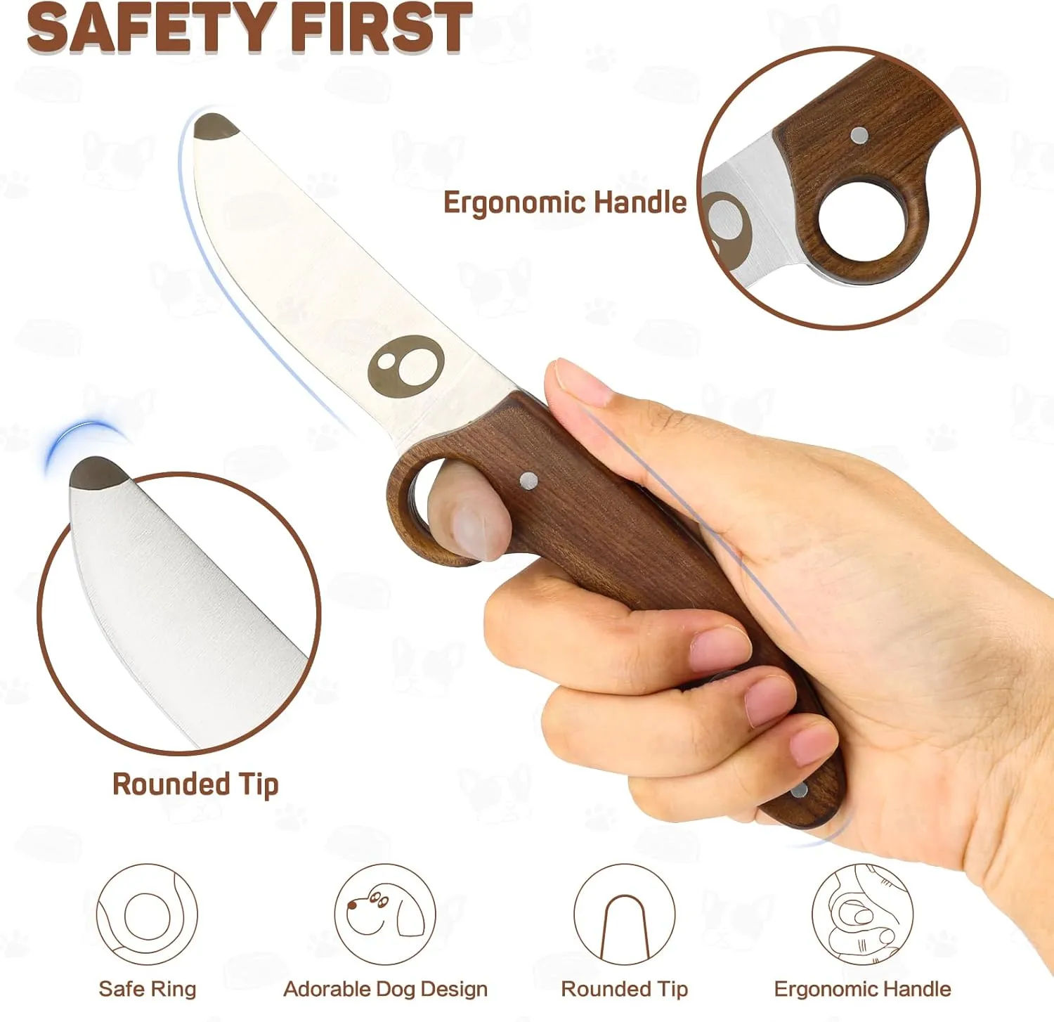 Kids Boy Scout Knife with Educational Ring & Sheath & Rounded Tip - Whittling Knife Rosewood Handle for Boys/Girls Сamping Cutting