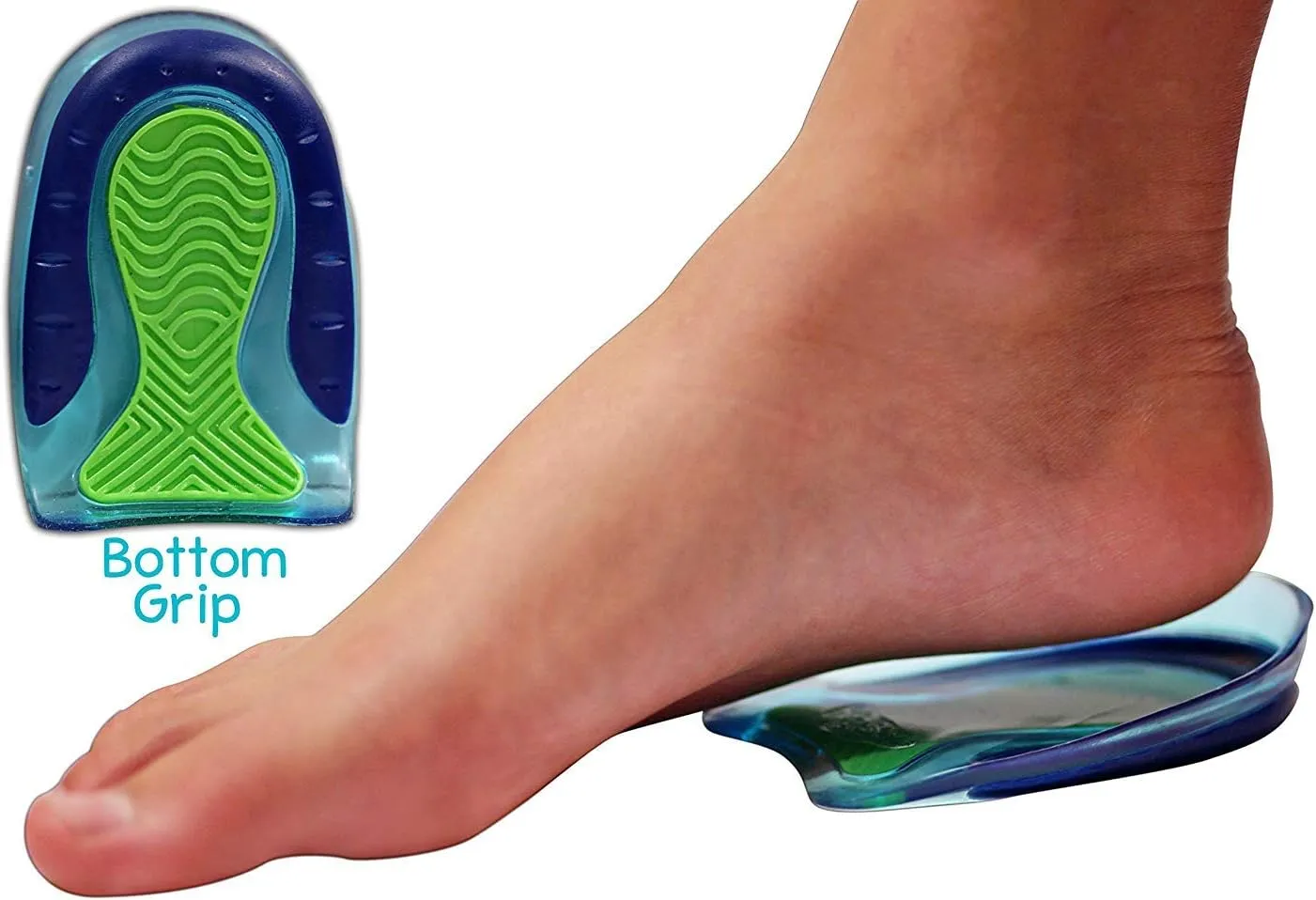KidSole Sport Traction Shock Absorbing Lightweight Gel Heel Cups for Kid's with Sensitive Heels, Heel Spurs, Plantar Fasciitis, or Ankle Pain (2 Pairs, 4 Single Heelcups) (Kid's Size 3-7)