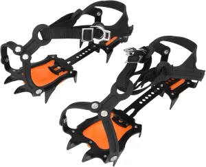 KIMISS Portable Outdoor Sports 10 Toothed Snow Crampons - Adjustable Slip Resistant Ice Gripper for Hiking and Climbing Shoes