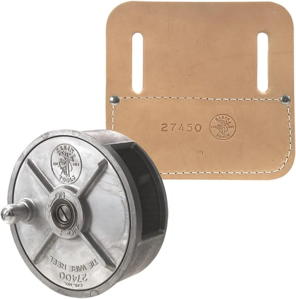 Klein Tools 80149 Tie-Wire Reel Set, Wire Reel and Pad, Rewind Knob for Tangle-Free Storage, 2-Piece