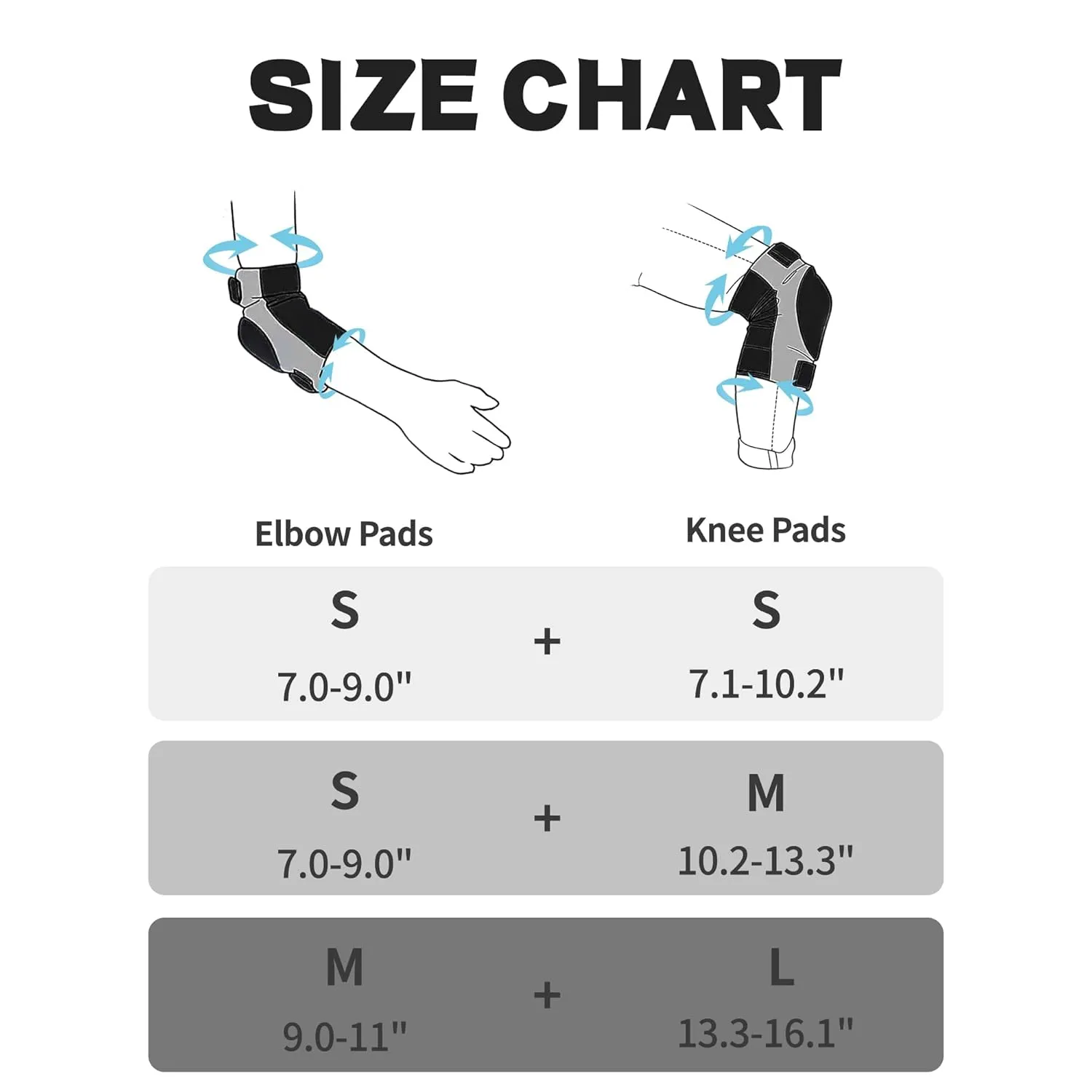 Knee Pads Elbow Pads Set for Kids, Youth Adjustable Knee Elbow Pads Protective Sets with Thickened SBR Pads for Riding Rollerblading Skating Skateboarding Snowboarding Volleyball（Black-Pink