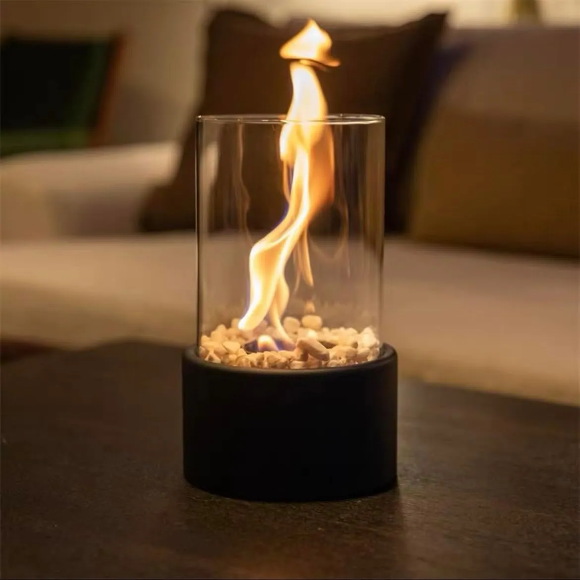 Kunyi's Tabletop Fireplace Ethanol/Alcohol Portable Fire Pit Smokeless Indoor/Outdoor Fire Bowl Cozy Home & Patio Decoration for Vibes and Atmosphere S'Mores Maker
