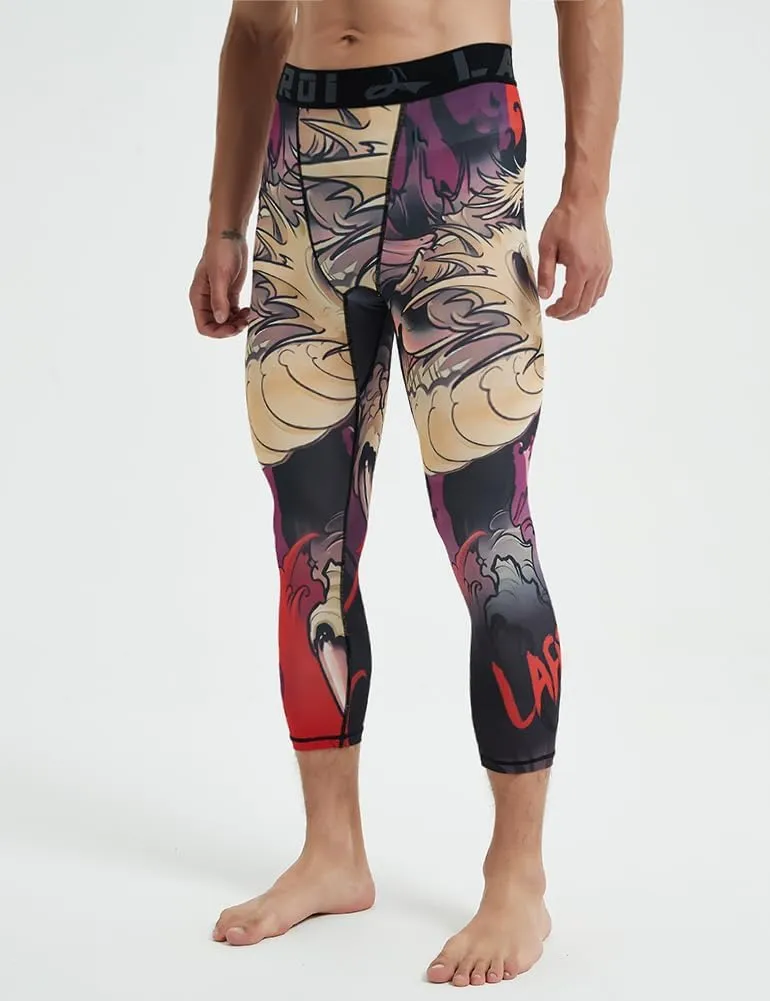 LAFROI Men's Compression Fit 3/4 Tights Leggings with Pcoket/Non-Pocket-YSK10