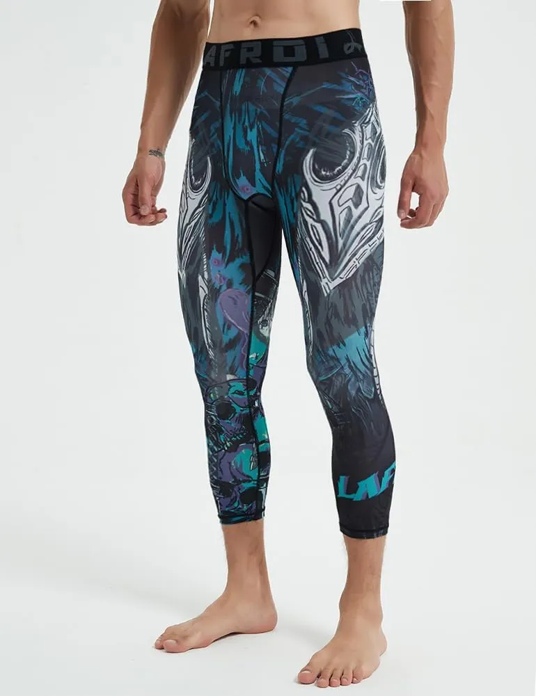 LAFROI Men's Compression Fit 3/4 Tights Leggings with Pcoket/Non-Pocket-YSK10