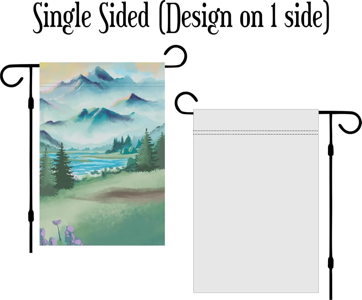 Lake Campsite camper garden flag personalized, Custom outdoor camping decoration sign, unique yard decor for RV travel trailer, Motorhome, tent, van life (Solid Popup Camper)