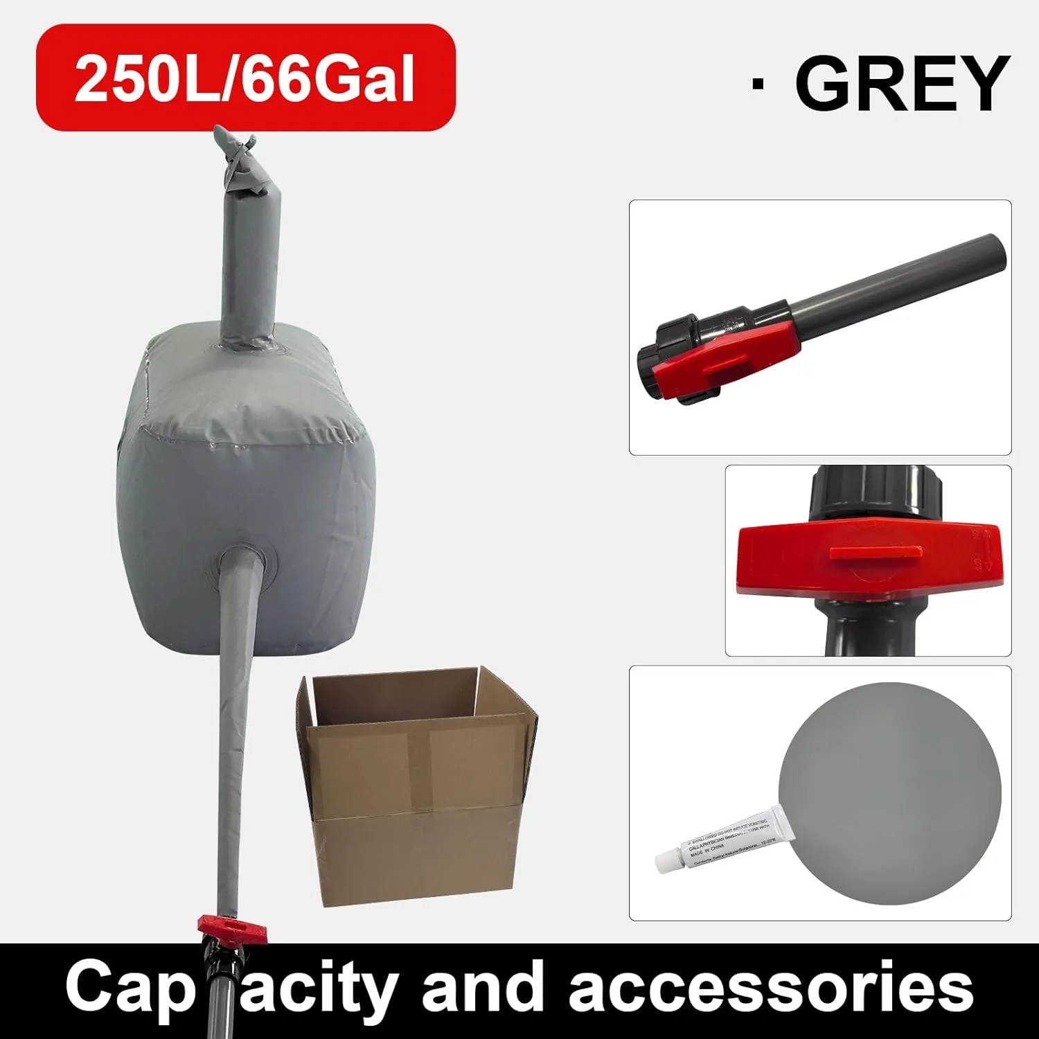Large Capacity Water Storage Bladder 250L/66Gal Portable Water Tank Foldable Soft Water Bag for Gardening, Drought Resistance, Fire Prevention, Emergency Water, Agricultural Irrigation