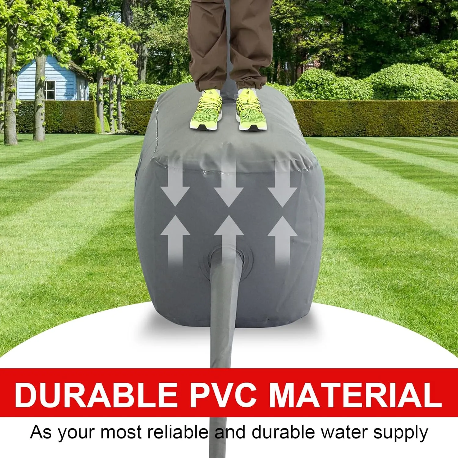 Large Capacity Water Storage Bladder 250L/66Gal Portable Water Tank Foldable Soft Water Bag for Gardening, Drought Resistance, Fire Prevention, Emergency Water, Agricultural Irrigation