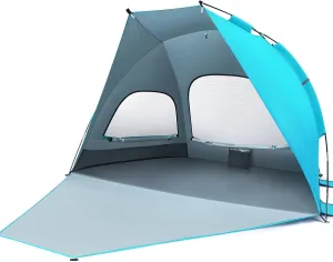 Large Folding Beach Tent Portable Family UPF Ventilated Design Spacious for People for Camping and Hiking Light
