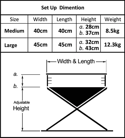 LARGE Quokka II folding Camping Fire pit - QUALITY BBQ