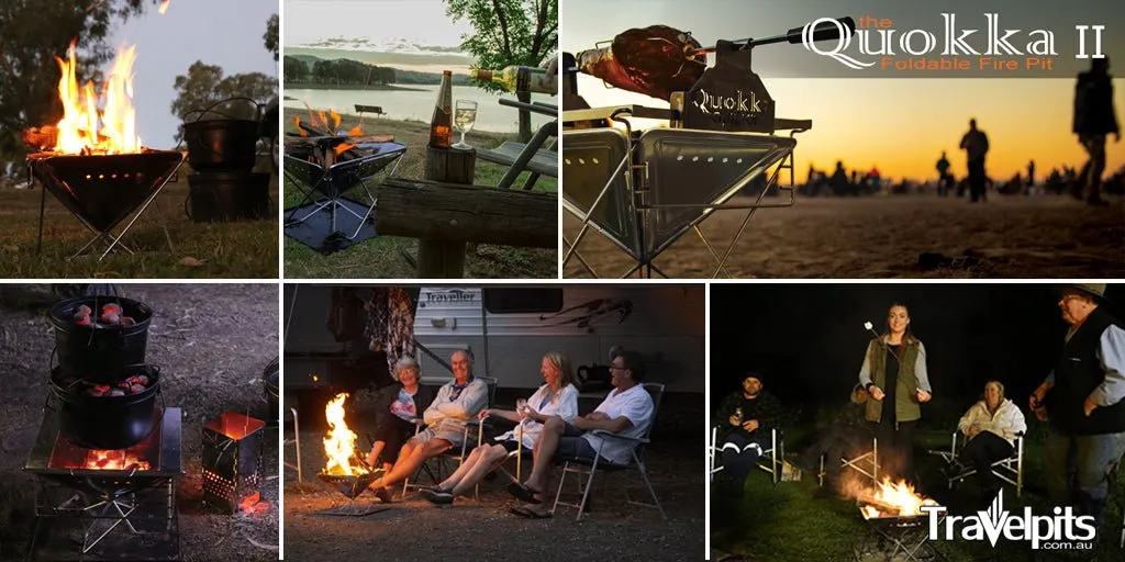 LARGE Quokka II folding Camping Fire pit - QUALITY BBQ