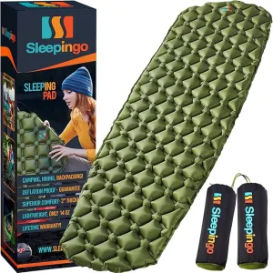 Large Sleeping Pad for Camping - Ultralight Sleeping Mat for Camping, Backpacking, Hiking - Lightweight, Inflatable & Compact Camping Air Mattress - Backpacking Sleeping Pad - Sleep Pad, 2pk