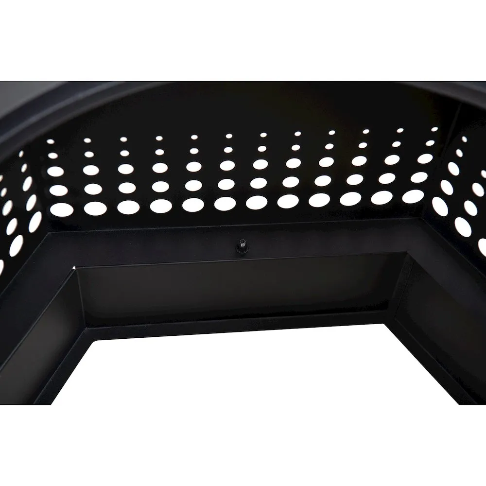 Lawrence 28. Black Steel Wood Burning Outdoor Smokeless Fire Pit with PVC Cover - Sunjoy