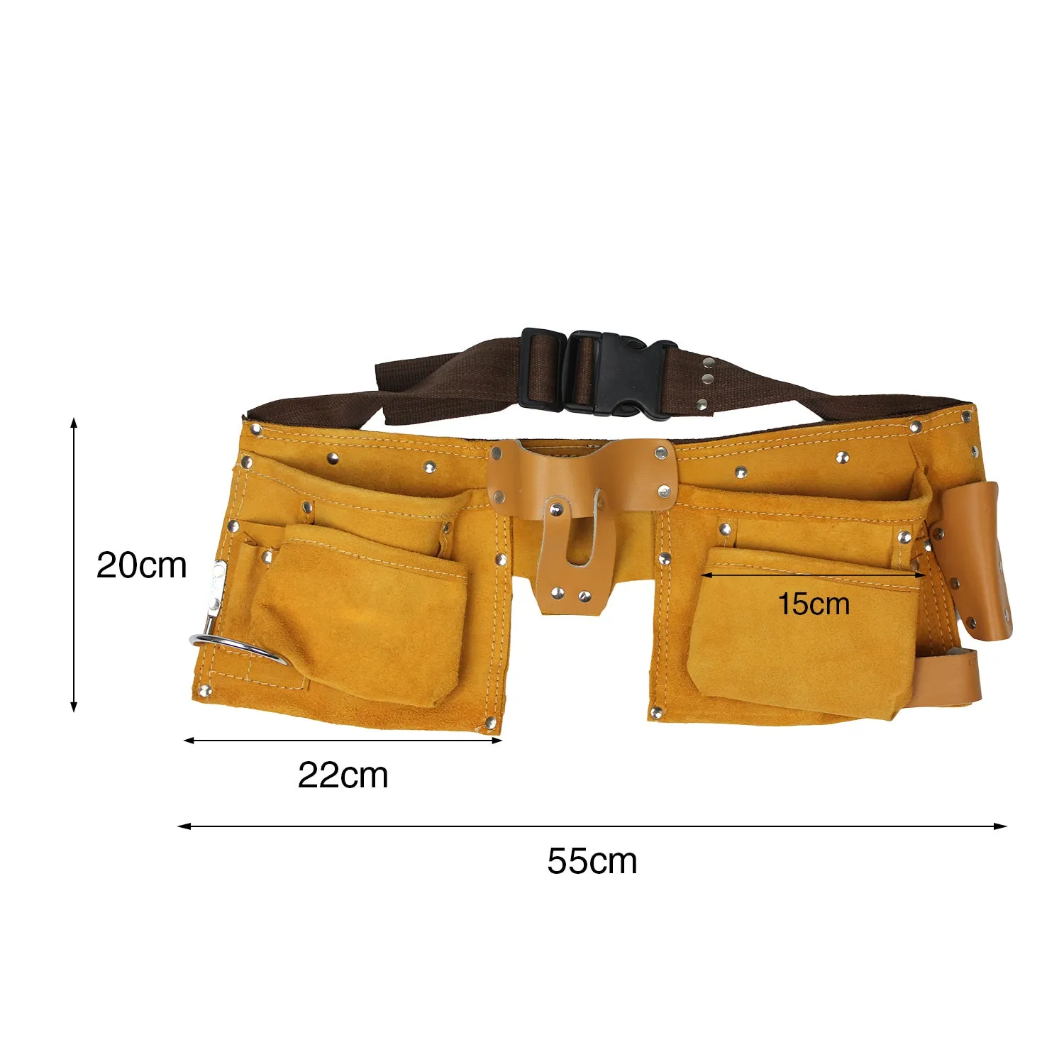Leather Tool Belt Nail Pouch Bag Holder Apron Carpenter Electrician 8/14 Pocket