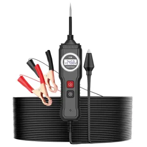 LEEPEE 5-40V P100 Electrical System Tester with LCD Display Resistance Voltage Tester, 8 in 1 Function Car Electric Circuit Tester, 13Ft Cable Automotive Power Probe Kit