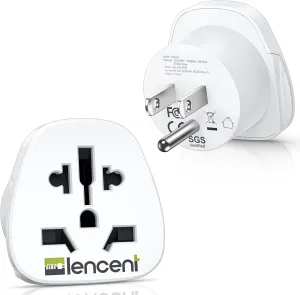 LENCENT World to US Plug Adapter, [2 Packs] European EU Europe/UK/Australia/China/Italy to USA American Outlet Power Adaptor Travel Plug Converter