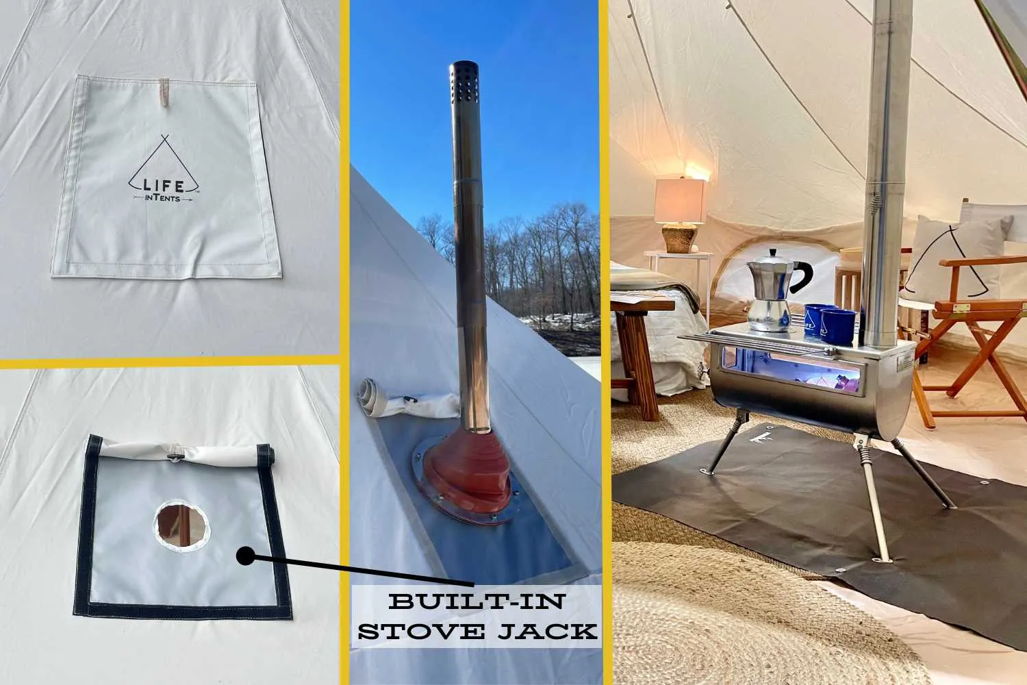 Life inTents Stella™ Stargazing 360 View Canvas Bell Tent 20' (6 Meters)