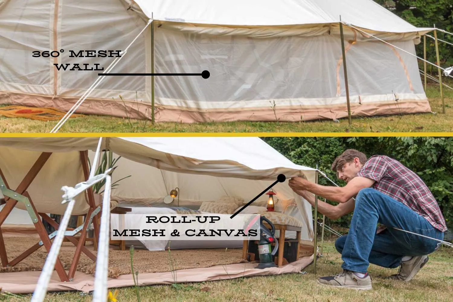 Life inTents Stella™ Stargazing 360 View Canvas Bell Tent 20' (6 Meters)