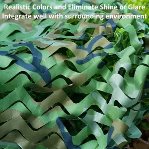 LNNW Camo Netting Camo Net Camping Mesh Netting Hide Cover Shooting Hunting Blind Sunshade Car Cover Tent Shade/Camo Desert for Hunting, Decoration, Sun Shade, Camping(Green Woodland,2 * 3M)