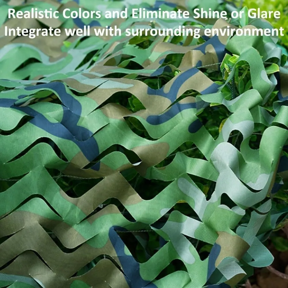 LNNW Camo Netting Camo Net Camping Mesh Netting Hide Cover Shooting Hunting Blind Sunshade Car Cover Tent Shade/Camo Desert for Hunting, Decoration, Sun Shade, Camping(Green Woodland,2 * 3M)