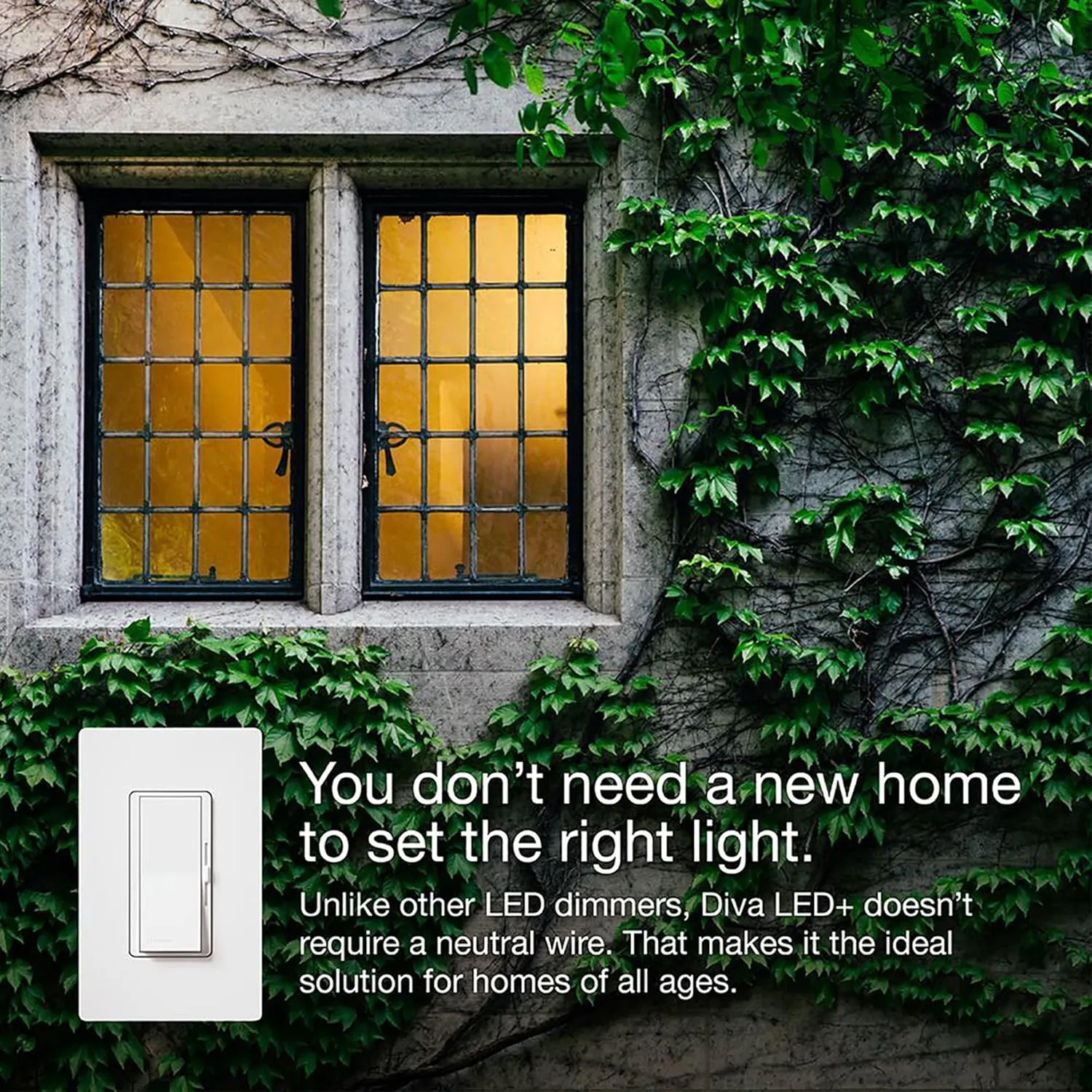 Lutron Diva LED  Dimmer Switch for Dimmable LED, Halogen and Incandescent Bulbs, 150 Watt, Single-Pole or 3-Way, DVCL-153P-GR, Gray
