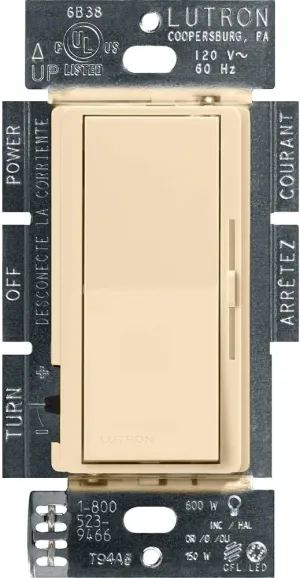 Lutron Diva LED  Dimmer Switch for Dimmable LED, Halogen and Incandescent Bulbs, 150 Watt, Single-Pole or 3-Way, DVCL-153P-IV, Ivory