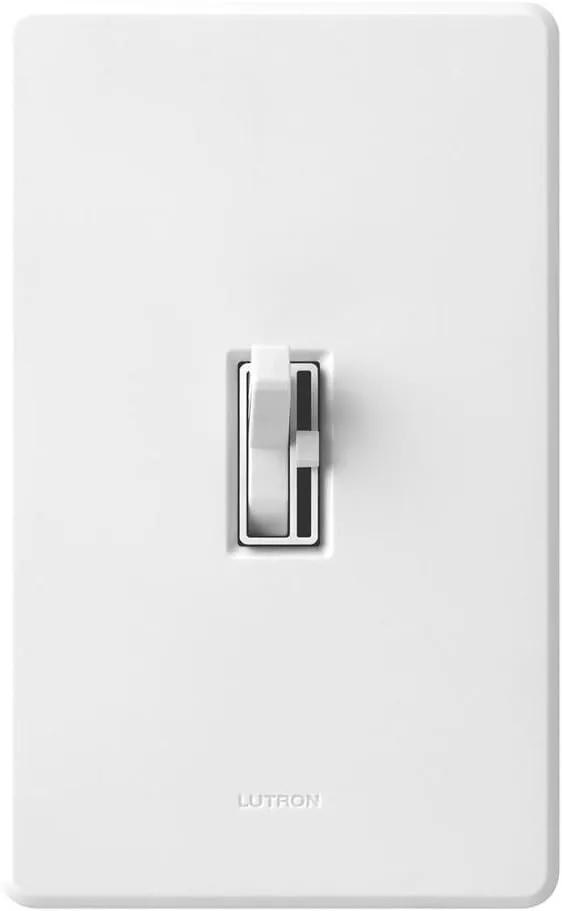 Lutron Toggler LED  Dimmer Switch for Dimmable LED, Halogen and Incandescent Bulbs, 150 Watt, Single-Pole or 3-Way, TGCL-153PH-WH, White