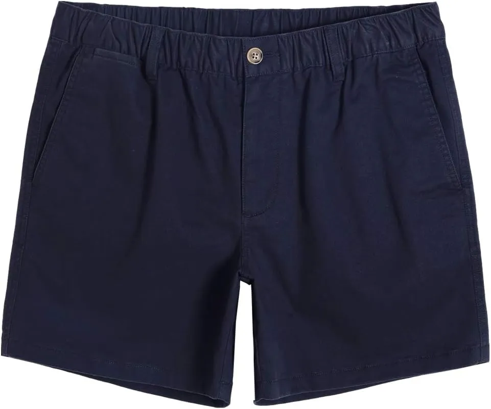maamgic Men's Classic-fit 5.5" Cotton Casual Shorts Elastic Waistband with Multi-Pocket Daily Wear Walking Summer Outfit