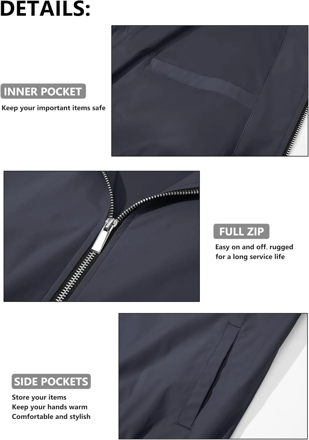 MAGCOMSEN Men's Bomber Jacket Lightweight Casual Zip Up Windbreaker Spring Fall Golf Coat with Pockets