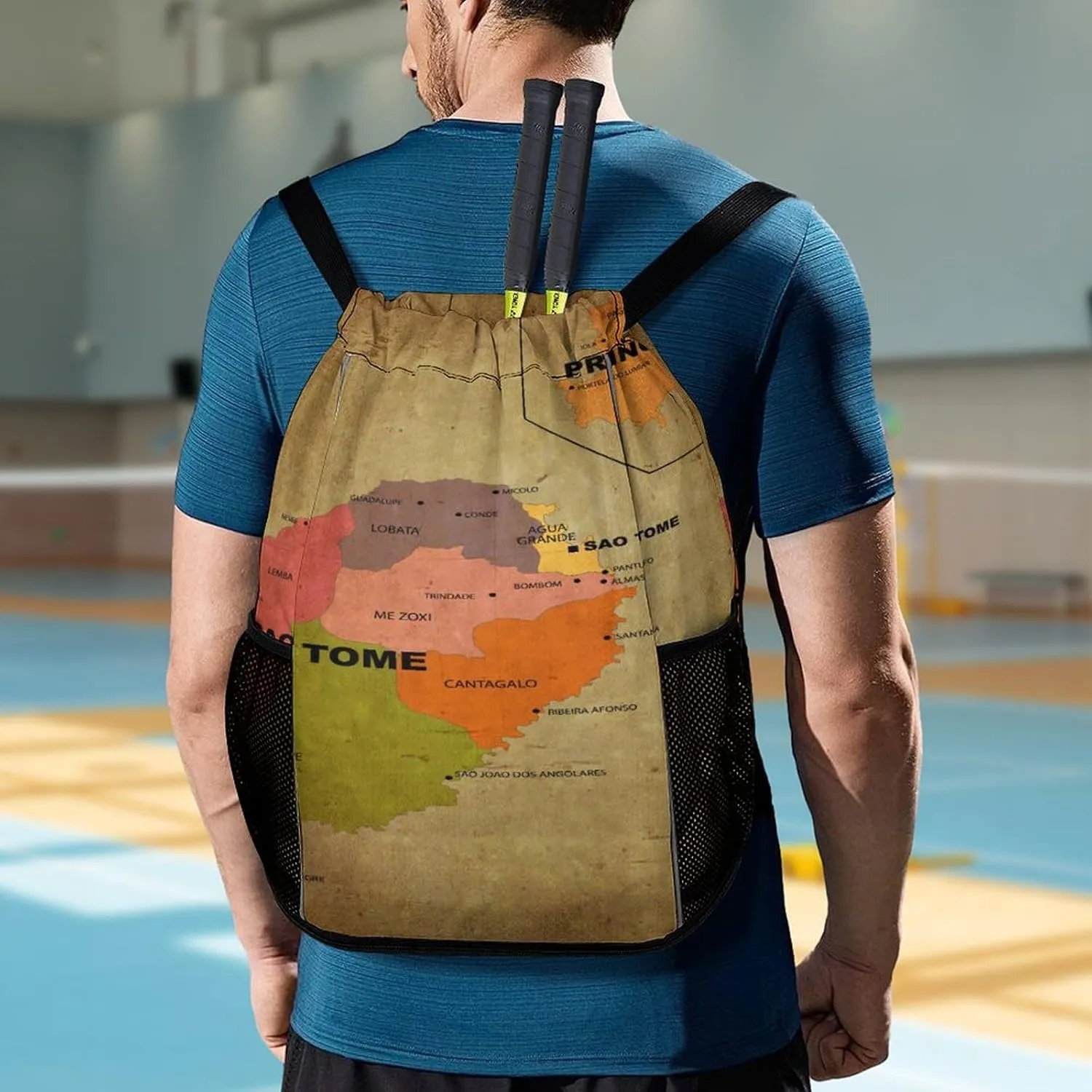 Map of South Africa Storage Bag Drawstring Sports Pocket Backpack, Shoe Bags, Multi-Function Bags