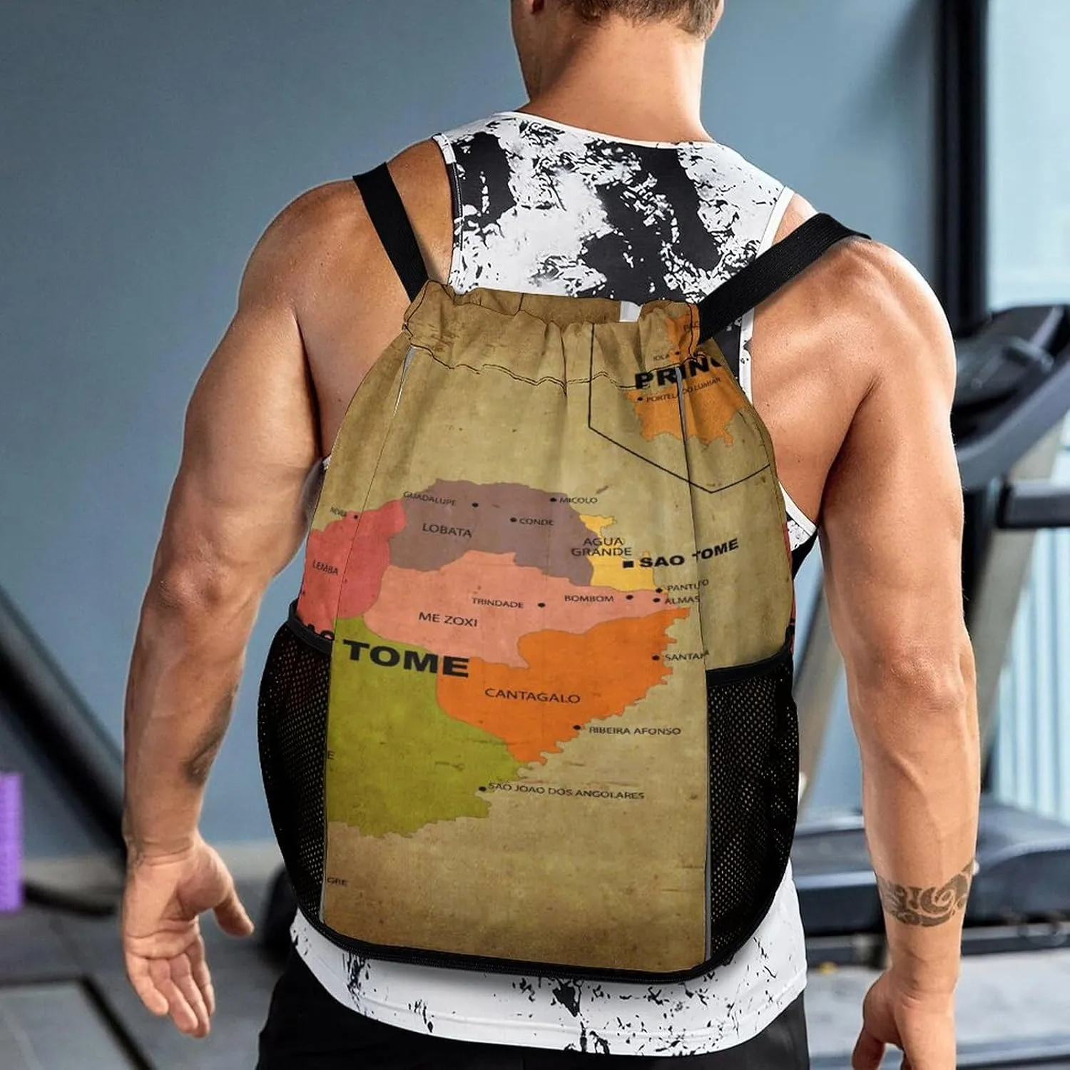 Map of South Africa Storage Bag Drawstring Sports Pocket Backpack, Shoe Bags, Multi-Function Bags