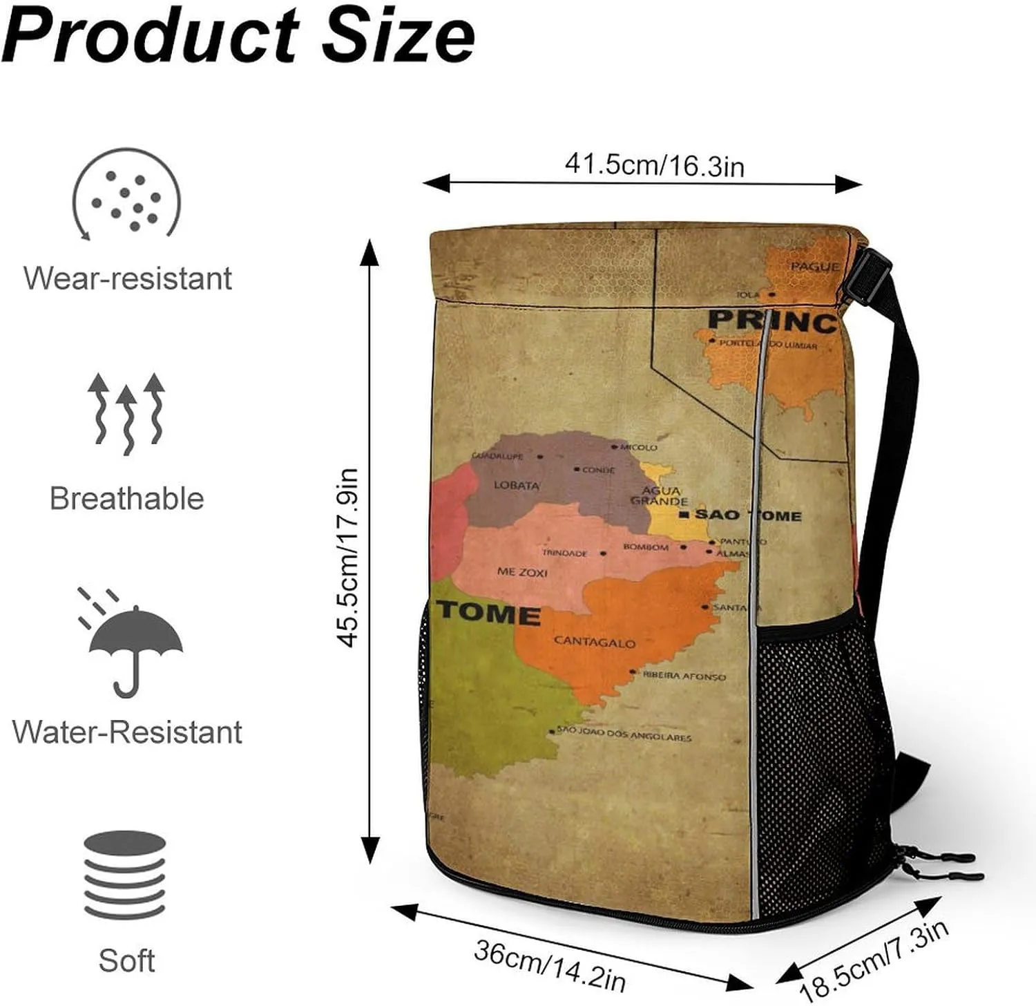 Map of South Africa Storage Bag Drawstring Sports Pocket Backpack, Shoe Bags, Multi-Function Bags