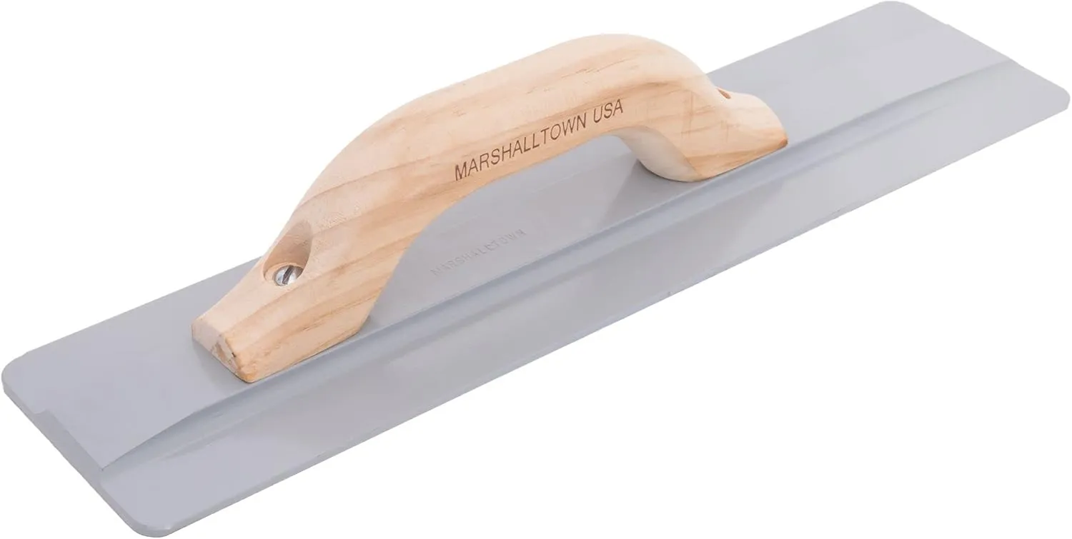 MARSHALLTOWN’s “The Hog” Magnesium Hand Float, 20 X 3-3/4 Inch, Wider Blade, Wood Handle, Covers More Surface Area, Air Entrained Concrete, Made in USA, 740