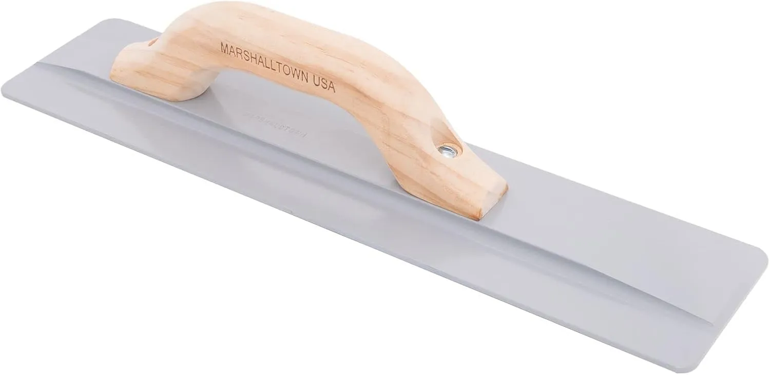 MARSHALLTOWN’s “The Hog” Magnesium Hand Float, 20 X 3-3/4 Inch, Wider Blade, Wood Handle, Covers More Surface Area, Air Entrained Concrete, Made in USA, 740