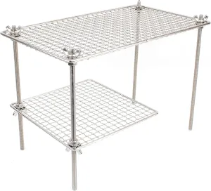Mastiff Gears® Bushcraft Grill Grate, Multi-Use 3D Welded 304 (18/8) Stainless Steel High Strength Mesh Campfire Grill, FDA Compliant, for Camping, Backpacking, Hunting & Fishing (Over Fire)