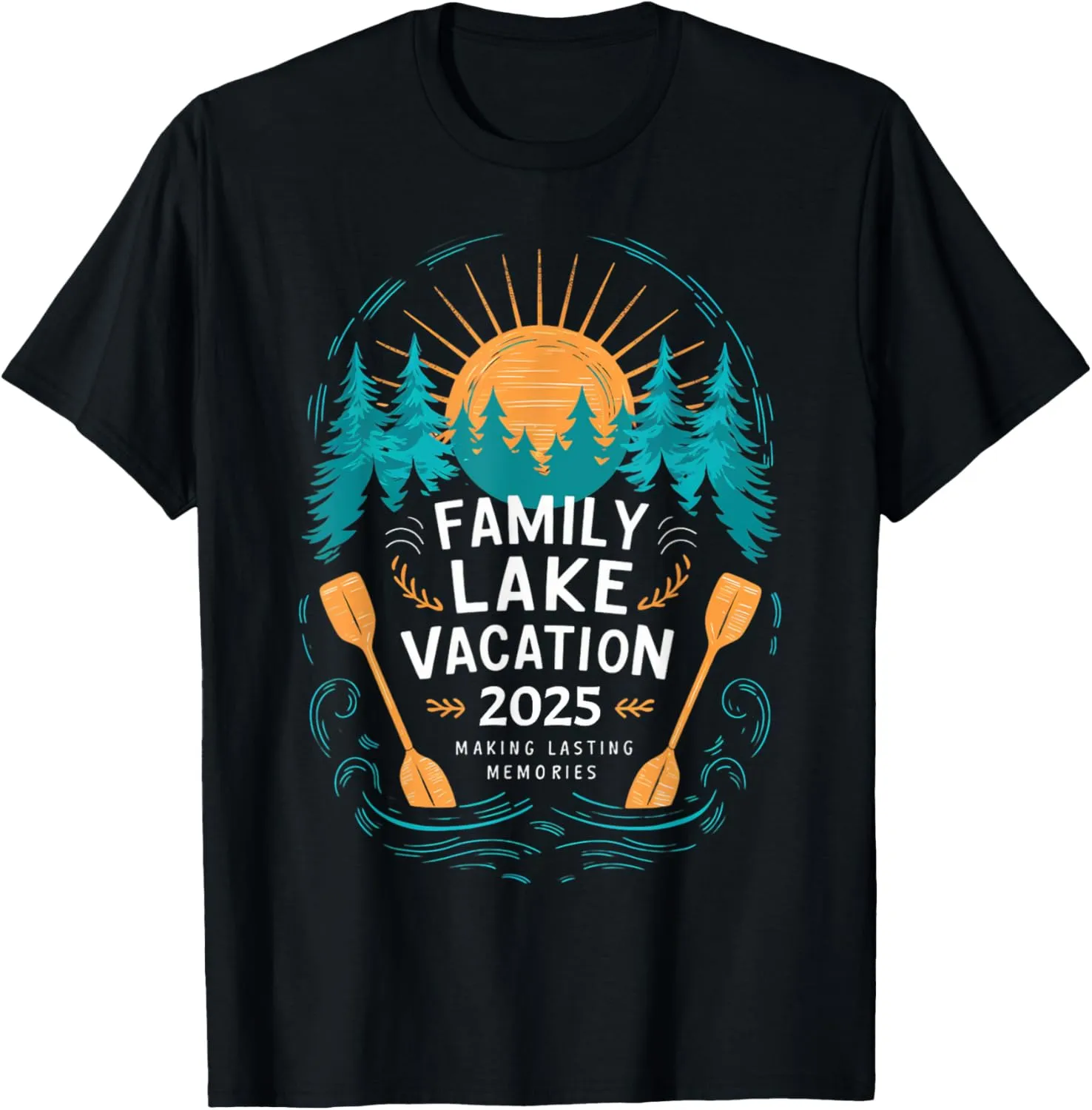 Matching 2025 Camping Hiking Cabin Family Lake Vacation 2025 T-Shirt