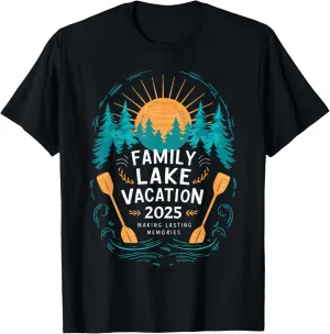 Matching 2025 Camping Hiking Cabin Family Lake Vacation 2025 T-Shirt
