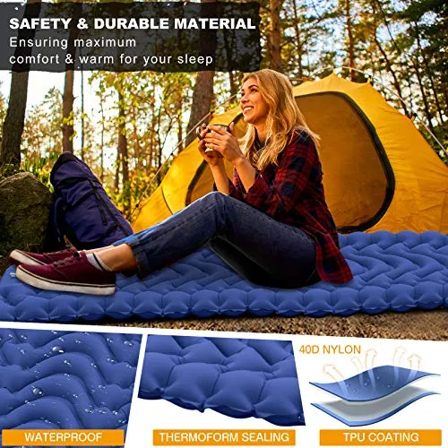 MEETPEAK Extra Thickness 4 Inch Inflatable Camping Sleeping Mat